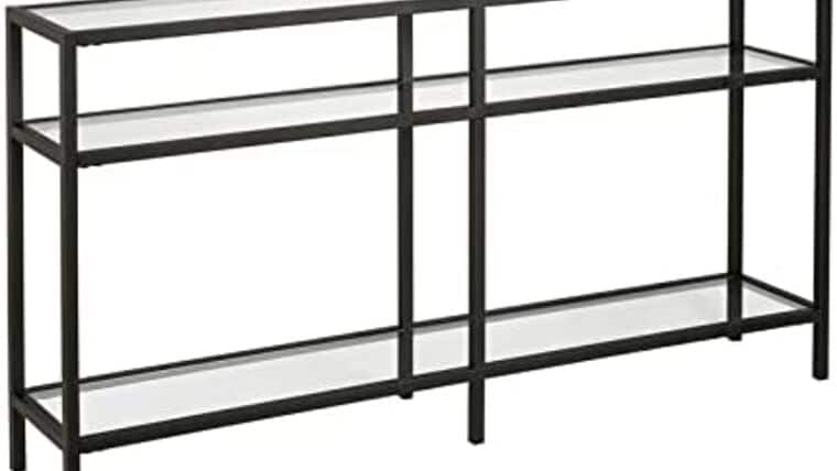 Console Table – 55″ Wide Rectangular Console Table in Blackened Bronze, Entryway Table, Accent Table for Living Room, Hallway | Rental Console Table – 55″ Wide Rectangular Console Table in Blackened Bronze, Entryway Table, Accent Table for Living Room, Hallway | Rental