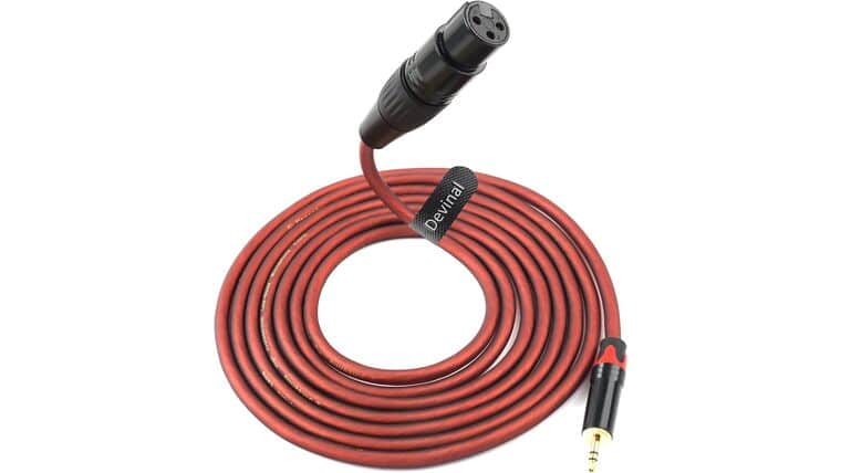 XLR to 1/8″ inch Balanced Microphone Cable, 3.5mm to 3 Pin XLR Female Interconnect Adapter, XLR Female to Mini Jack Stereo Audio Connector, for Computer, Cameras, Speakers 10 Feet | Rental
