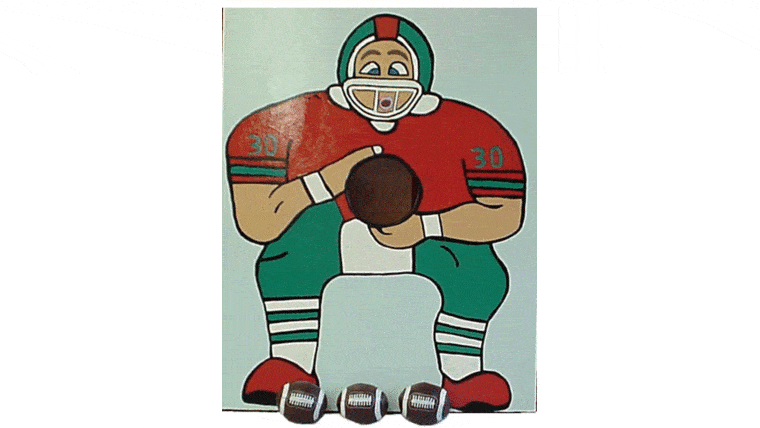 Wood Football Toss Carnival Game w/3 Footballs | Rental Wood Football Toss Carnival Game w/3 Footballs | Rental