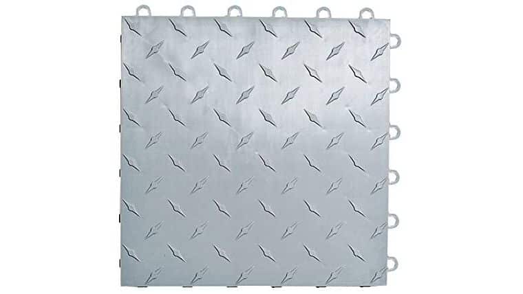 ABS Diamond Garage Floor Tile – 12″ x 12″ Silver | Rental