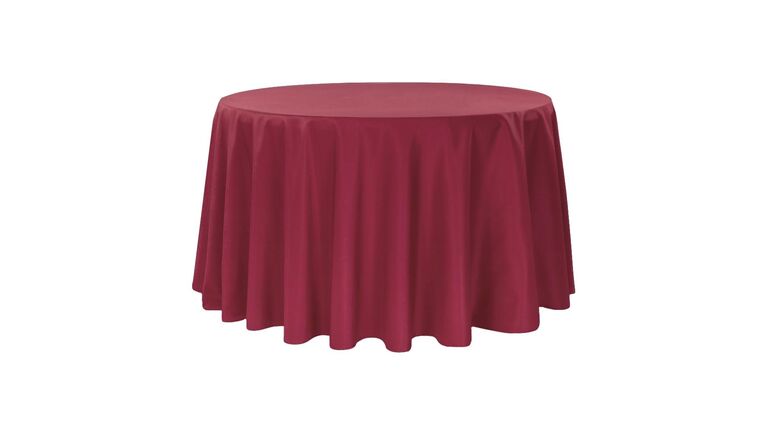 Polyester 132″ Round Tablecloth – Burgundy | Rental
