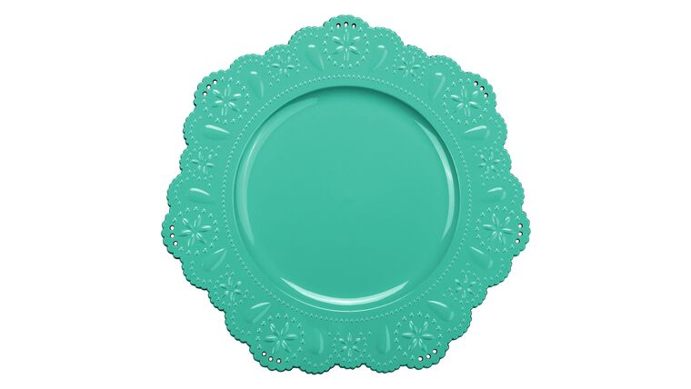 Flower Edge Acrylic Beach Star Charger Plate – Turquoise | Rental Flower Edge Acrylic Beach Star Charger Plate – Turquoise | Rental