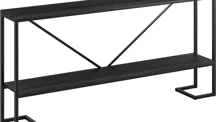 Console Table – 64″ Wide Rectangular Console Table in Blackened Bronze/Black Grain | Rental Console Table – 64″ Wide Rectangular Console Table in Blackened Bronze/Black Grain | Rental