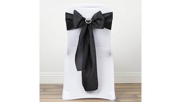 Lamour Satin Chair Sash – Black | Rental