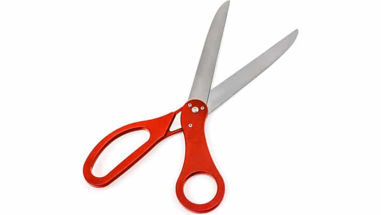25″ Deluxe Grand Opening Scissors – Red | Rental