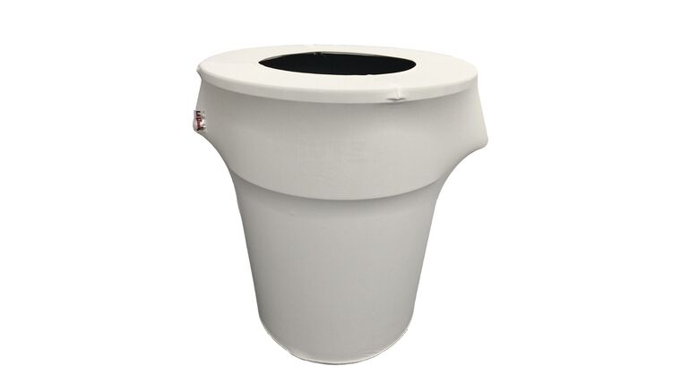 Spandex Trash Can Cover for 44 Gallon – White | Rental