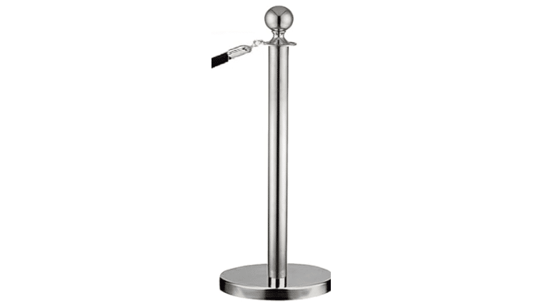 38″ Chrome Finish Metal Stanchion Post with Chrome Ball Top Rope Hook Kit | Rental 38″ Chrome Finish Metal Stanchion Post with Chrome Ball Top Rope Hook Kit | Rental