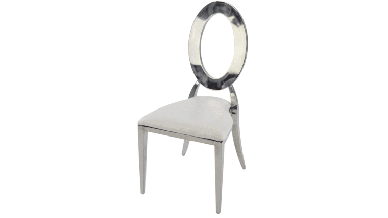 Ava Chair – Stainless Steel & White | Rental Ava Chair – Stainless Steel & White | Rental