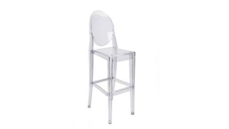 Clear Ghost Stool w/o arms With Back | Rental