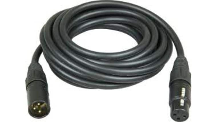 XLR 3-Pin Female to XLR Male Data Cable – 150’ Black | Rental