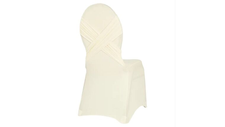 Cross Back Stretch Spandex Banquet Chair Cover - Ivory | Rental