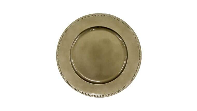 Beaded Acrylic Charger Plate – Champagne | Rental Beaded Acrylic Charger Plate – Champagne | Rental
