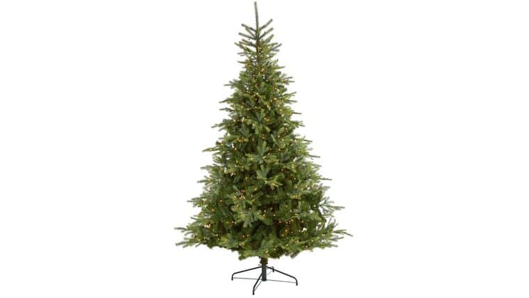 8’ North Carolina Spruce Artificial Christmas Tree with 650 Clear Lights and 1303 Bendable Branches | Rental