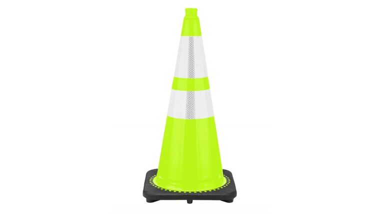 28″ Traffic Cone Black Base, 7 lbs w/ 6″ & 4″ 3M Reflective Collar – Lime Green | Rental 28″ Traffic Cone Black Base, 7 lbs w/ 6″ & 4″ 3M Reflective Collar – Lime Green | Rental