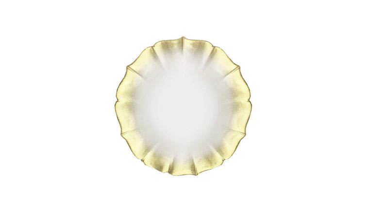 Glass Charger Plate – Pearl with Gold | Rental Glass Charger Plate – Pearl with Gold | Rental