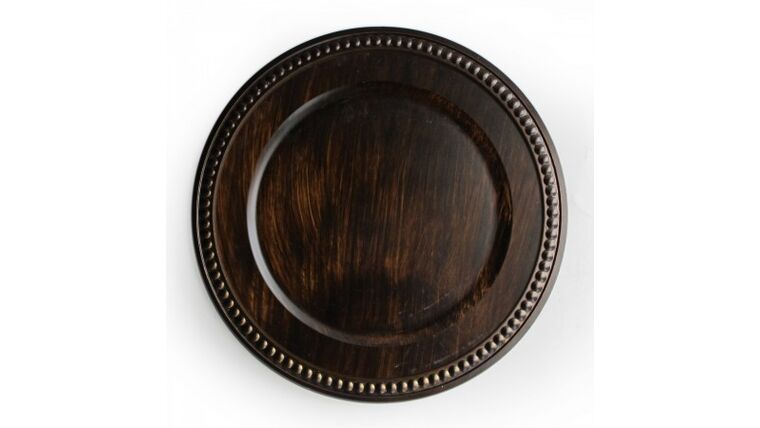 Beaded Acrylic Charger Plate – Chocolate Brown | Rental Beaded Acrylic Charger Plate – Chocolate Brown | Rental