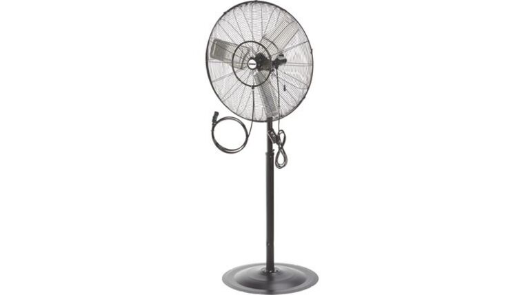 Misting Package – Mid Pressure 30″ Commercial 3-Speed Oscillating Pedestal Fan With 15″ Stainless Steel 8 Nozzle Misting Ring & 160 PSI Pump Kit | Rental Misting Package – Mid Pressure 30″ Commercial 3-Speed Oscillating Pedestal Fan With 15″ Stainless Steel 8 Nozzle Misting Ring & 160 PSI Pump Kit | Rental