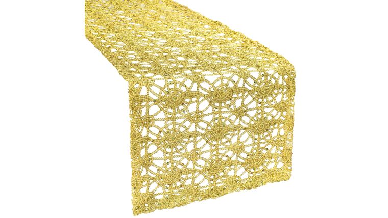 Chemical Lace Table Runner – Gold | Rental Chemical Lace Table Runner – Gold | Rental