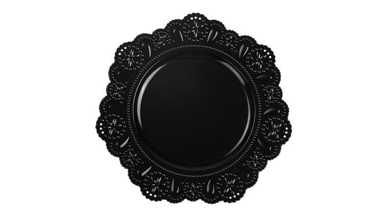 Flower Edge Beach Star – Charger Plate – Black | Rental Flower Edge Beach Star – Charger Plate – Black | Rental