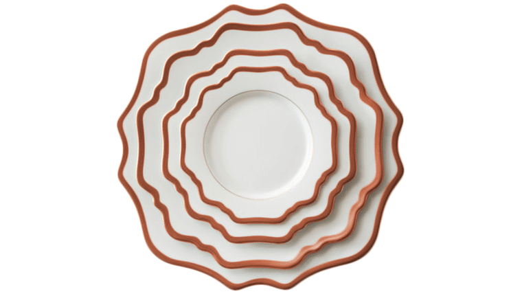 Casablanca Rose Gold & White B&B Plate – 6.5″ | Rental