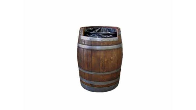 Wine Barrel Trash Can | Rental Wine Barrel Trash Can | Rental
