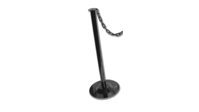 38″ Black Powder Coat Finish Metal Stanchion Post & Base Only | Rental 38″ Black Powder Coat Finish Metal Stanchion Post & Base Only | Rental