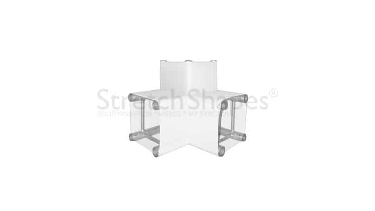 90° White 3-Way 12″ Box Truss Corner Cover | Rental 90° White 3-Way 12″ Box Truss Corner Cover | Rental