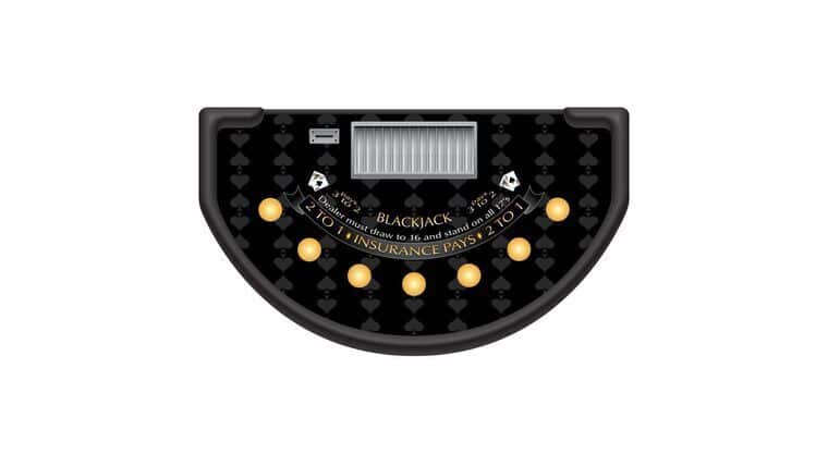 Blackjack – 6′ Casino Game Table Kit – Black | Rental Blackjack – 6′ Casino Game Table Kit – Black | Rental