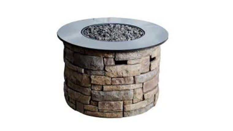 Fire Pit – Allen + Roth 30000 BTU 36-1/2″ Stone Composite Liquid Propane Fire Pit | Rental