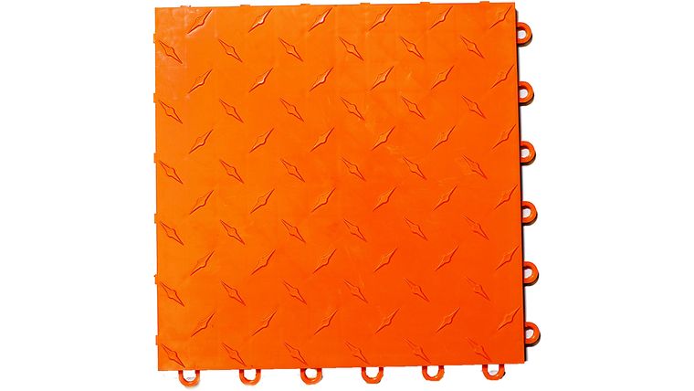 ABS Diamond Garage Floor Tile – 12″ x 12″ Orange | Rental