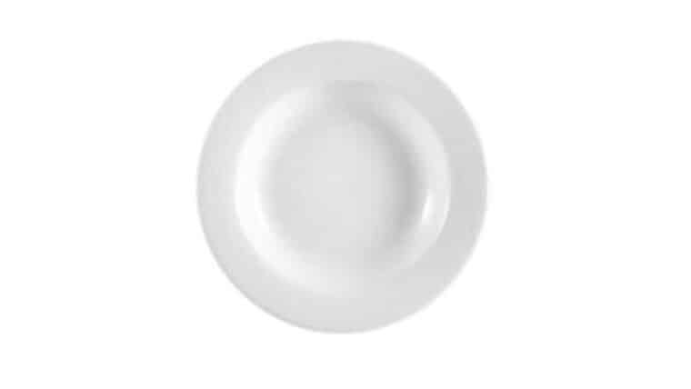 Alaska Bright White Round Wide Rim Rolled Edge Soup Bowl – 9″ | Rental