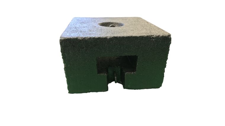 Concrete – 500lb Black Rubber Coated Block And Roll® Tent Ballast Block | Rental