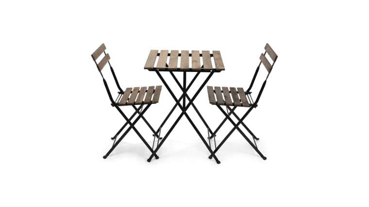 Package – French Bistro Folding Table and Chair Set – Natural | Rental