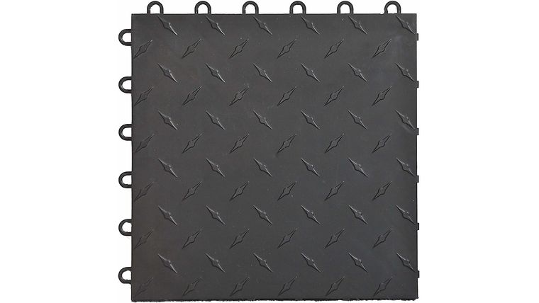ABS Diamond Garage Floor Tile – 12″ x 12″ Black | Rental
