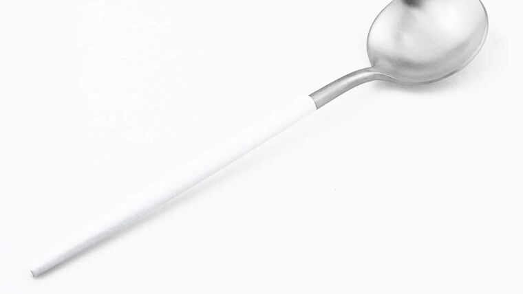 Modern Silver/White Matte Spoon | Rental
