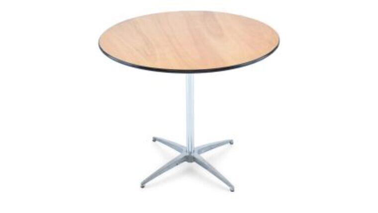 Cocktail Table – Round – 30″ Low Boy – Natural Wood | Rental