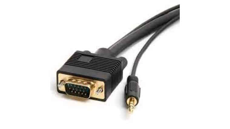 25′ Black SVGA Hi-Resolution Cable With 3.5mm Male To Male Audio | Rental 25′ Black SVGA Hi-Resolution Cable With 3.5mm Male To Male Audio | Rental