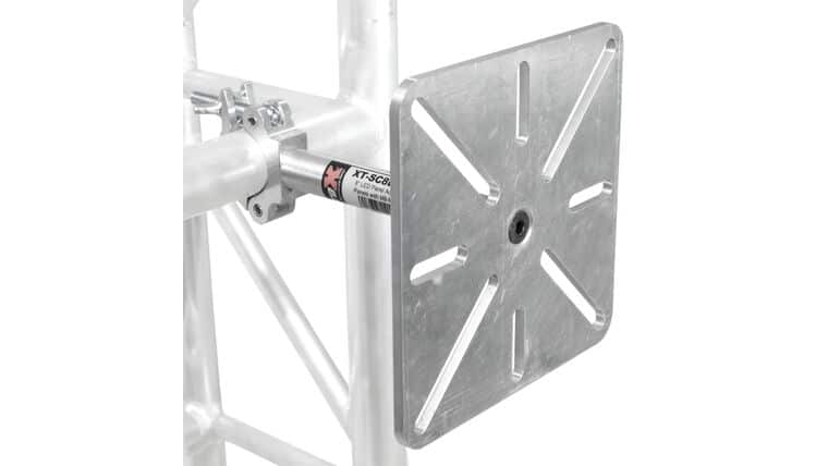 8″ LED Wall Mounting Plate to Extension Pole Truss Clamp for Ground Stacking and Hanging | Rental 8″ LED Wall Mounting Plate to Extension Pole Truss Clamp for Ground Stacking and Hanging | Rental