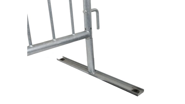 1.5″ Diameter Silver Flat Barricade Base Frame | Rental