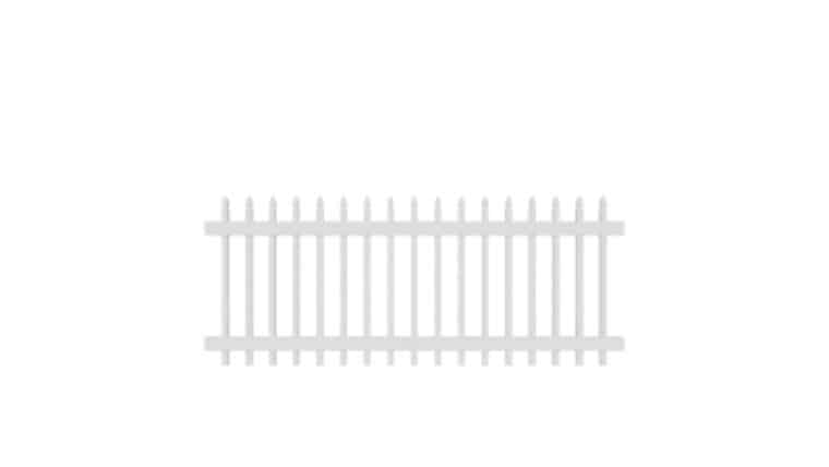 3.81' x 2.83' White Gothic Picket Vinyl Fence Panel | Rental