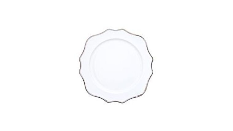 White/Platinum Band Charger Plate | Rental White/Platinum Band Charger Plate | Rental