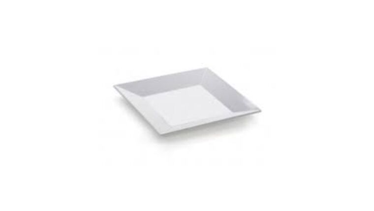 10″ x 10″ Square Plate Melamine (White) | Rental