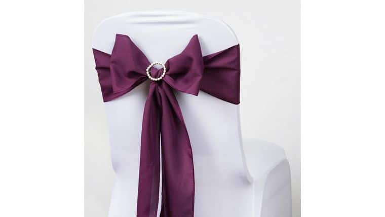 6″ W x 106″ L Eggplant Polyester Sash | Rental