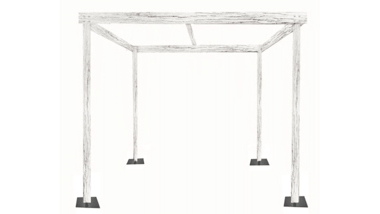 Cabana – 8′ x 8’w x 8’h White Rustic Wood Cabana | Rental