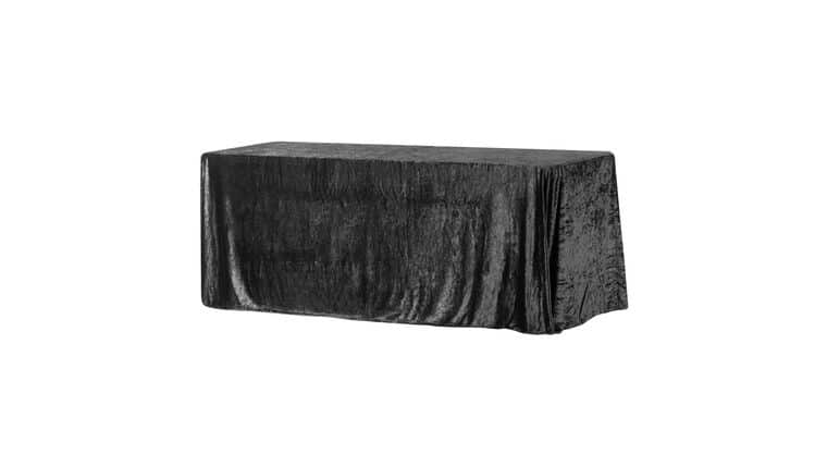 Velvet 90″x156″ Rectangular Tablecloth – Black | Rental Velvet 90″x156″ Rectangular Tablecloth – Black | Rental