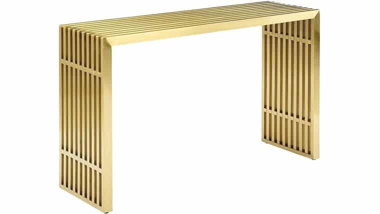 Console Table – Modway Gridiron Contemporary Modern Gold Stainless Steel Console Table | Rental Console Table – Modway Gridiron Contemporary Modern Gold Stainless Steel Console Table | Rental