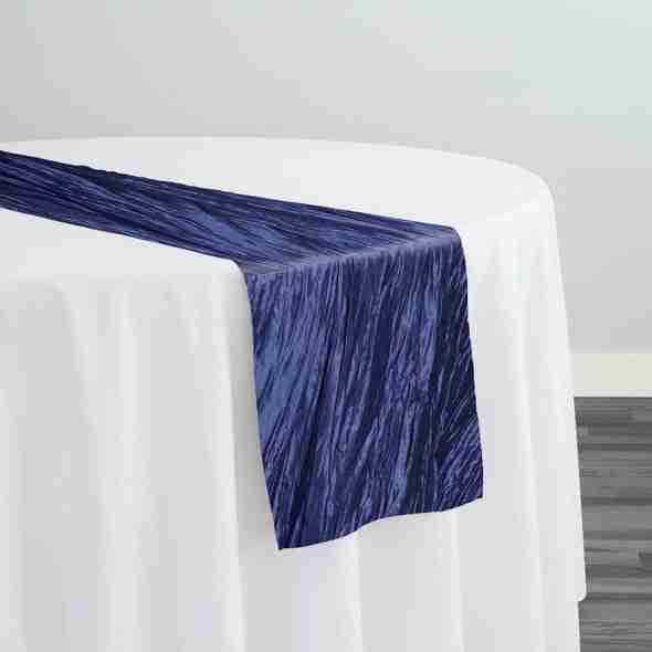 Accordion Taffeta Table Runner in Navy | Rental Accordion Taffeta Table Runner in Navy | Rental