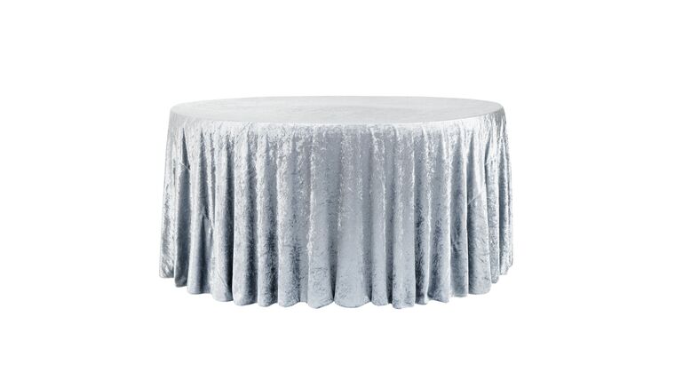 Velvet 132″ Round Tablecloth – Dusty Blue | Rental Velvet 132″ Round Tablecloth – Dusty Blue | Rental
