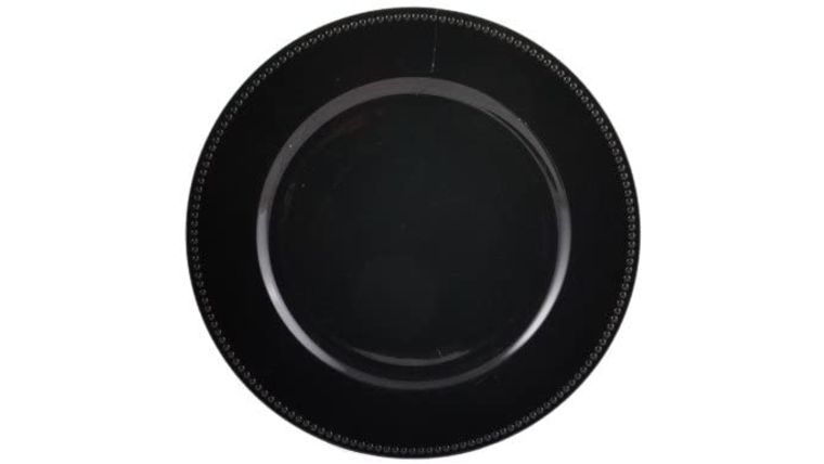 Beaded Acrylic Charger Plate – Black | Rental Beaded Acrylic Charger Plate – Black | Rental