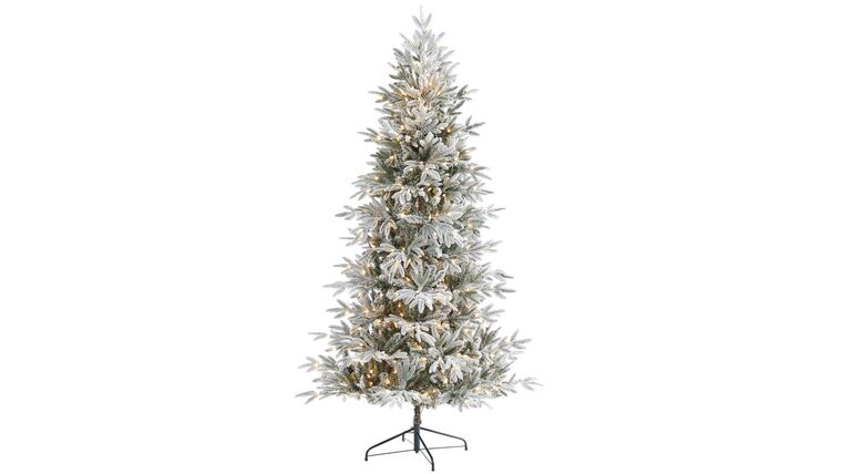 7.5’ Flocked Manchester Spruce Artificial Christmas Tree with 450 Lights and 949 Bendable Branches | Rental 7.5’ Flocked Manchester Spruce Artificial Christmas Tree with 450 Lights and 949 Bendable Branches | Rental